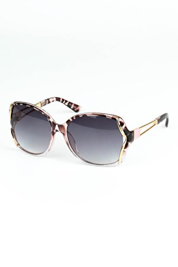 Di Caprio Women's Black Leopard Uv400 Protected Oval Model Sunglasses