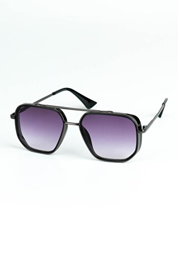 Di Caprio Men's Smoked Uv400 Protection Geometric Model Sunglasses