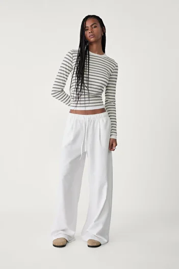 Stradivarius Wide leg linen trousers