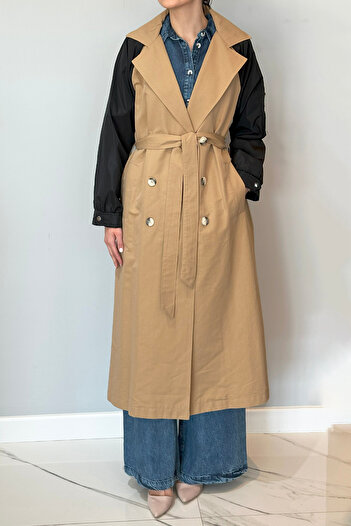 REMSA Parachute Zippered Trench Coat 32138 Camel