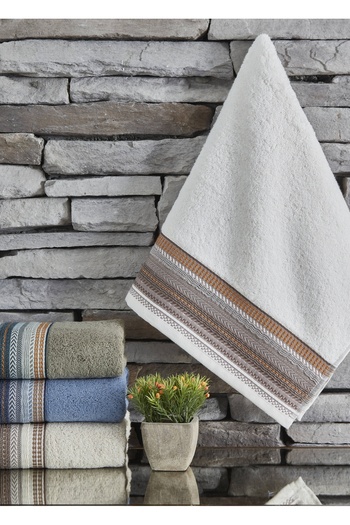 Dantela Kod-9810 50x90 Jacquard Cotton Hand Towel Set - Mixed Set of 4