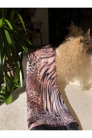 Neva Leopard Pattern Bamboo Shawl, Cotton Shawl