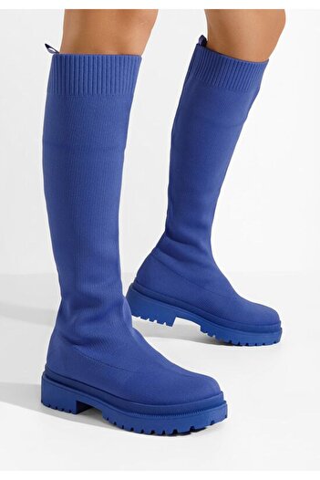 B T Shoes Cizme tip soseta Olvera albastre