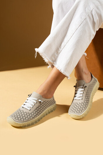 Pembe Potin Mink Laser Women's Orthopedic Genuine Leather Comfortable Comfort Sole Daily Casual Sports Shoes