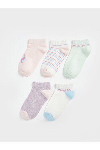 LC Waikiki Printed Baby Girl Booties Socks Pack of 5