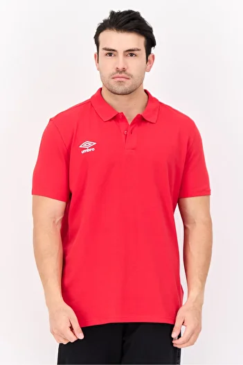 UMBRO Men Sportswear Fit Short Sleeve Outdoor Polo Shirt, Red