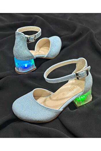 Surpie Shoes Işıklı Çocuk Topuklu Ayakkabı, Çocuk Topuklu Ayakkabı, Çocuk Abiye Ayakkabı