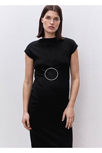 MANGO Woman Βαμβακερό φόρεμα με συρόμενο στο πλάι