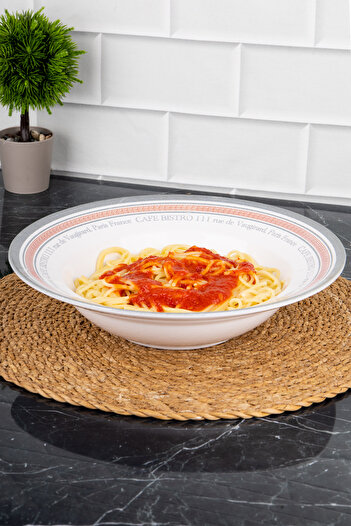 DNS HOME 6 Adet Keramika Delta Makarna Tabağı 26 cm Tabak Set