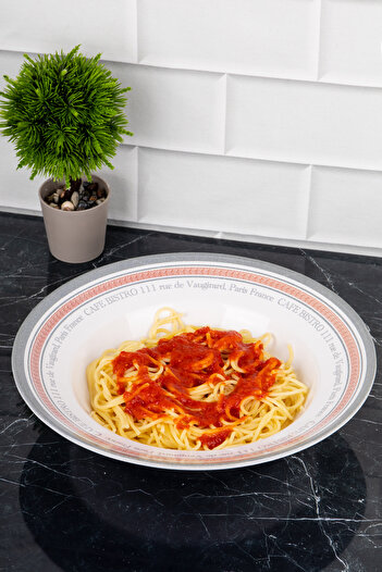 DNS HOME 6 Adet Keramika Delta Makarna Tabağı 26 cm Tabak Set