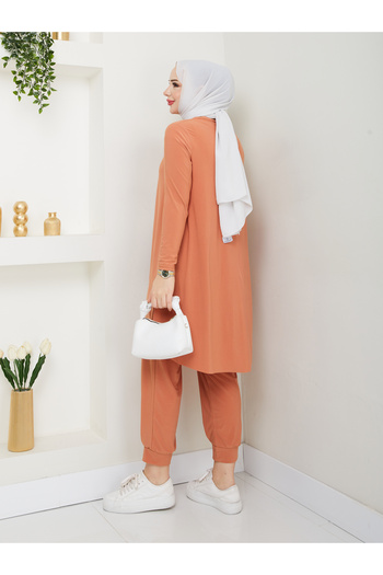 MODAMÜNASİP My Sandy Shalwar Detailed Trouser Suit with Its Most Beautiful Colors