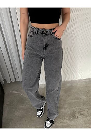 SHEVEGA Smoked Lycra Wide Leg Loose Palazzo Jeans Jeans