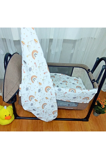 TetraRosa 1 Piece Rainbow Patterned 80X75 cm Muslin Cover