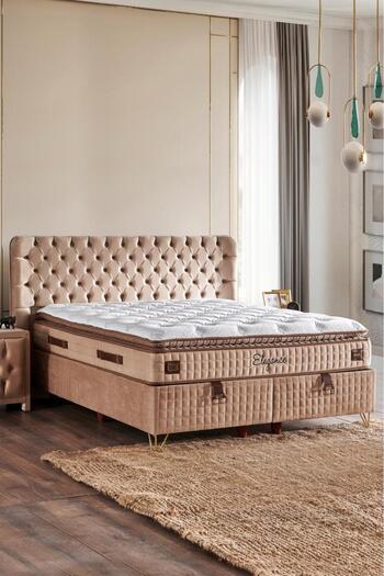 Niron Yatak Elegance Lüks Yatak 90x190 cm Tek Kişilik Paket Yaylı Pedli Yumuşak Yatak Tavşan Tüyü Dokusu