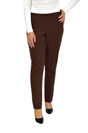 Nazal Women's Elastic Waist Fabric Trousers with Tapered Legs Bgl-St04323