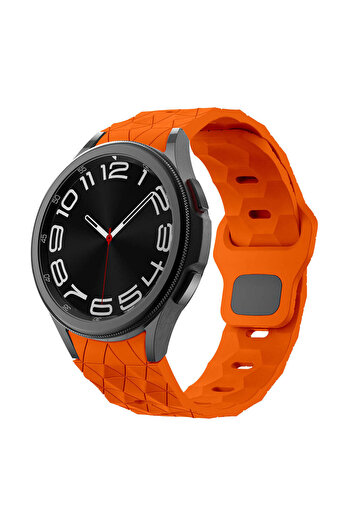 morfide Samsung Galaxy Watch 5 40mm Compatible Zore Krd-116 20mm Football Patterned Sports Design Silicone Cord
