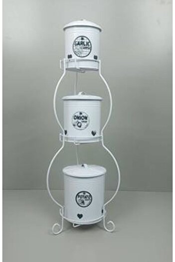 Generica Triple metal stand for vegetables, onions, potatoes and garlic, made in Turkey