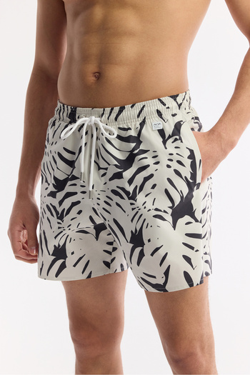 Avva Erkek Ekru Hızlı Kuruyan Baskılı Çantalı Relaxed Fit Relaxed Fit Deniz Şortu A51Y3839