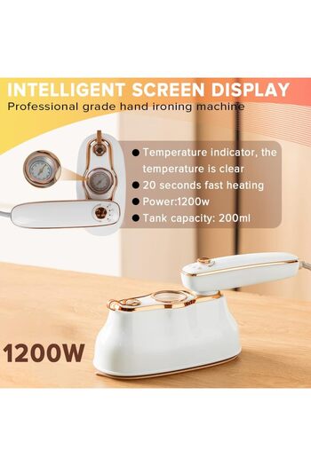 fulina Mini Steamer Travel Iron,180° Rotating Handheld Steam Iron,2 Ironing Modes,3 Levels,1200W,200ml