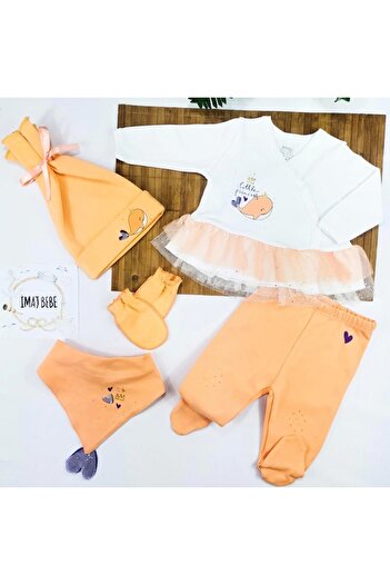 imajbebe Baby Girl Princess Fish 5 Piece Bodysuit Set, Hospital Exit