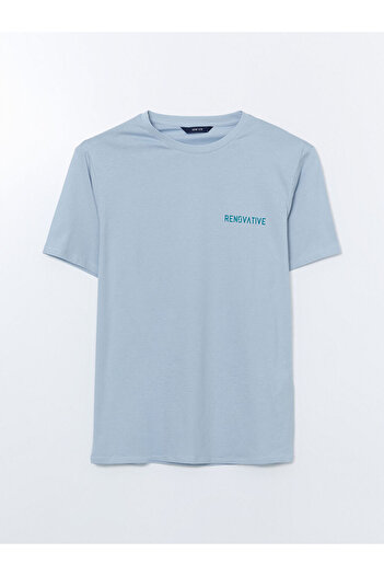 LC Waikiki Ανδρικό μπλουζάκι LCW Crew Neck με εμπριμέ χτενισμένο βαμβάκι