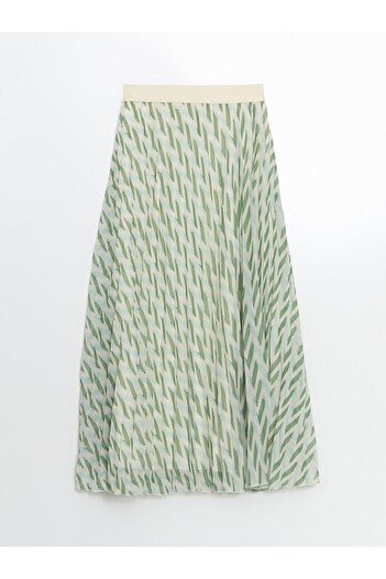 LC Waikiki Quality Parts from Celebi Store |   Patterned Chiffon Women's Pleated Skirt with Elastic Waist