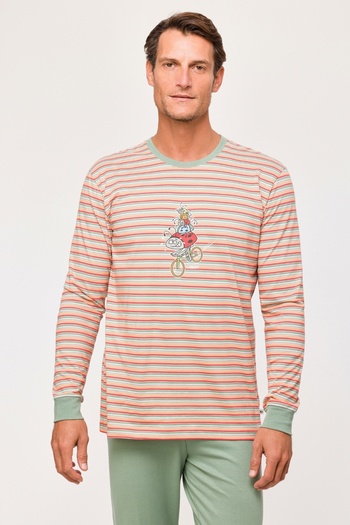 Woody Men's Pajamas-Plc - 904-Ladybug Themed Striped