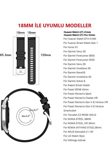 UnDePlus Huawei Watch Gt 5 Pro 42mm/ Gt 5 41Mm/Gt 4 41mm (18mm Compatible) Metal Cord with Cord Link