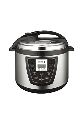 DOTS Stainless Steel Multifunctional Pressure Cooker 12 Liter and 1500 Watt - Silver