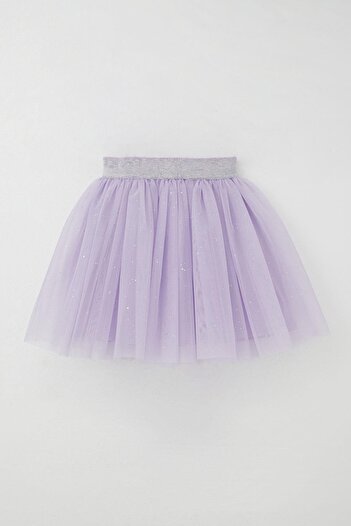 Breeze Lilac Colored Girl's Tutu Waist Case Elastic Skirt, Age Range 5-10