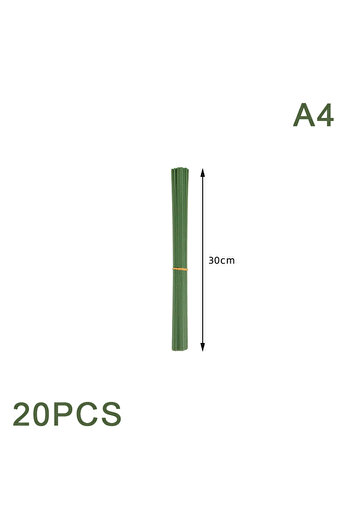 Choice A4 20Pcs 15/20/25/30/40cm Artificial Green Flower Stem DIY Floral Material Handmade Wire Stem Access