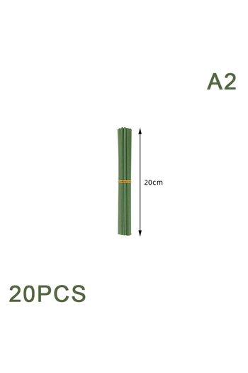Choice A2 20Pcs 15/20/25/30/40cm Artificial Green Flower Stem DIY Floral Material Handmade Wire Stem Access