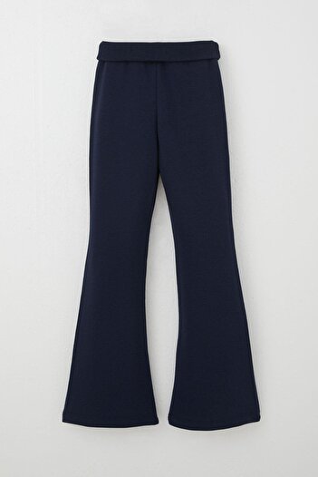 Breeze Leggings for Girls High Waist Flared Leg 8-14 Years, Dark Blue