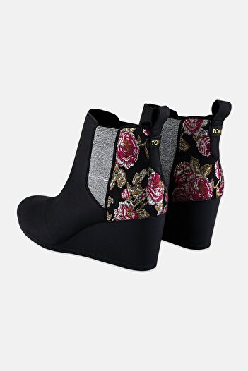 Toms Women Kayley Slip On Floral Ankle Boots, Black