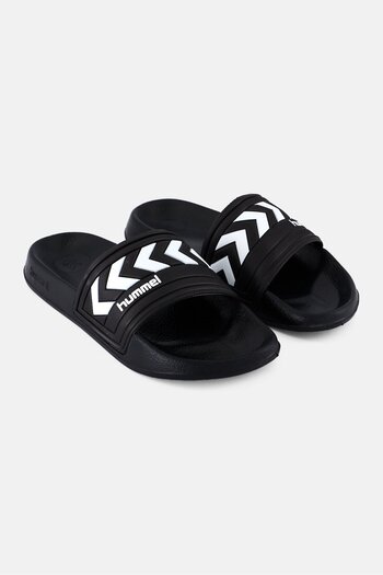 hummel Kids Boy Larsen Slip On Outdoor Slides, Black