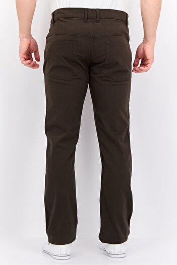 French Connection Men Solid Stretchable Chino Pants, Dark Olive