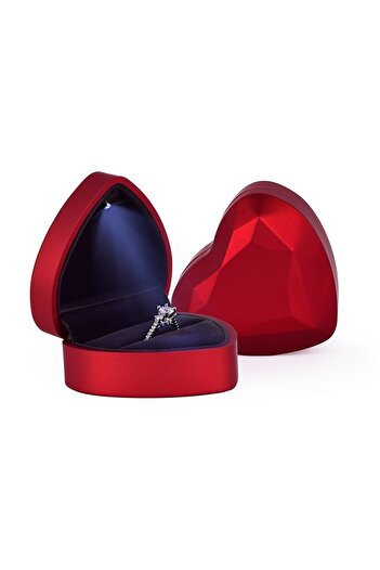 Choice Red Creative Ring Box Heart Shape LED Light Jewelry Box Proposal Confession Ring Box LED Light Earri