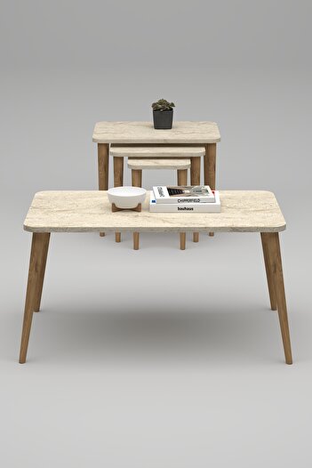 Monte Sehpa Soul Letto Orta Sehpa ve Zigon Sehpa Set