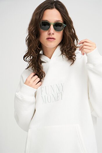 Trendiz Unisex Funny Money φούτερ Hoodie White