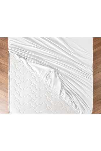 Madame Coco Ciel King Size Plus Elastic Satin Sheet - White