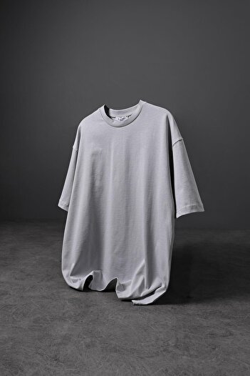 Slatra Men's Gray Basic Oversize T-shirt