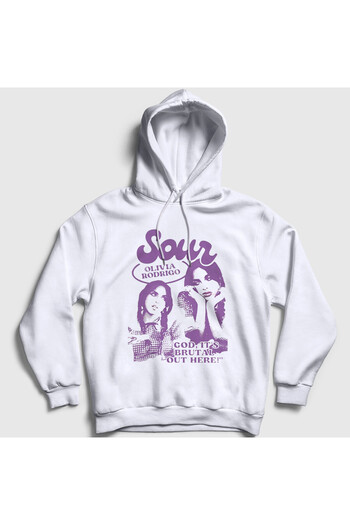 Presmono Λευκό φούτερ με κουκούλα Olivia Rodrigo Sour Music Unisex - 487750 ττ
