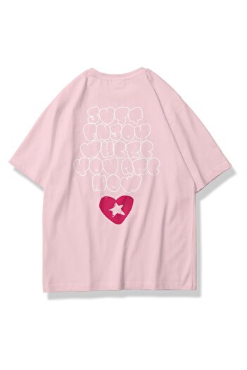 Trendiz Unisex Just Enjoy Tshirt Pink