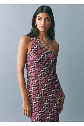 Mango Teen Lurex Zigzag Dress