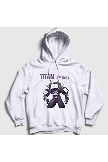 Presmono Білий Titan Tvman Skibidi Туалетний унісекс-светр з капюшоном - 482849tt