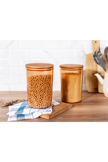 Madame Coco Yuviera 2300ml - 2-Piece Storage Container with Wooden Lid