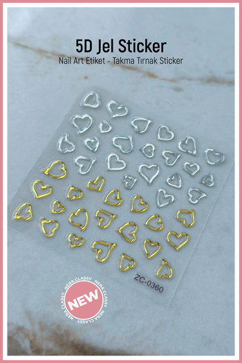 Nera Classy 5D Jel Sticker, Nail Art Etiket, Jel Sticker