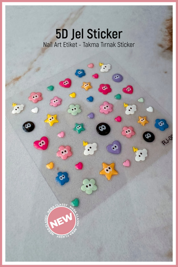 Nera Classy 5D Jel Sticker, Nail Art Etiket, Jel Sticker