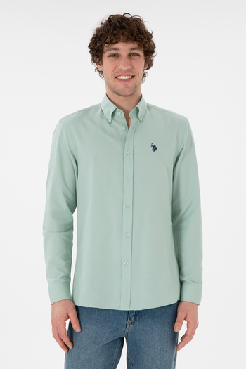 U.S. Polo Assn. Ανδρικό Water Green μακρυμάνικο πουκάμισο Basic 50306338-VR048