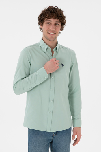 U.S. Polo Assn. Ανδρικό Water Green μακρυμάνικο πουκάμισο Basic 50306338-VR048